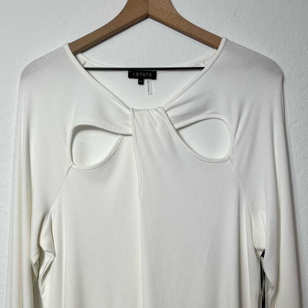 1. State White Long Sleeve Women Blouse Size 2X Brand New With Tags - Picture 6 of 8